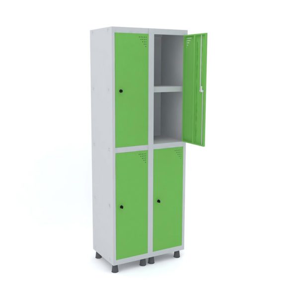 Roupeiro Horizontal de 4 portas com pitão para cadeado cor verde