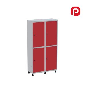 Roupeiro Pitão para cadeado 4 portas Vermelho