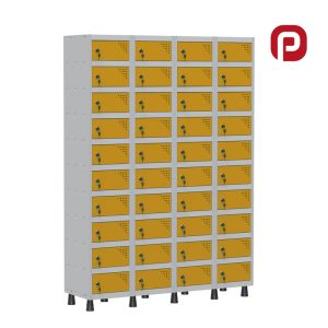 Porta Objetos com 40 Portas Fechadura com Chave Cor Laranja