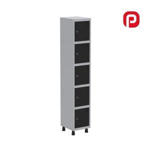 Roupeiro com 5 portas quadradas vertical com pitão para cadeado cor Preto