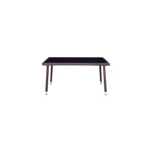 Mesa de centro marrom de vidro uso externo