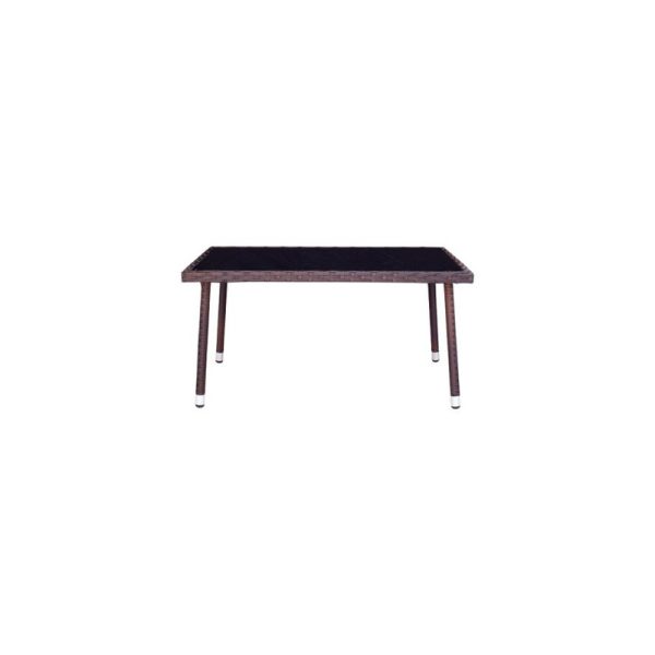 Mesa de centro marrom de vidro uso externo